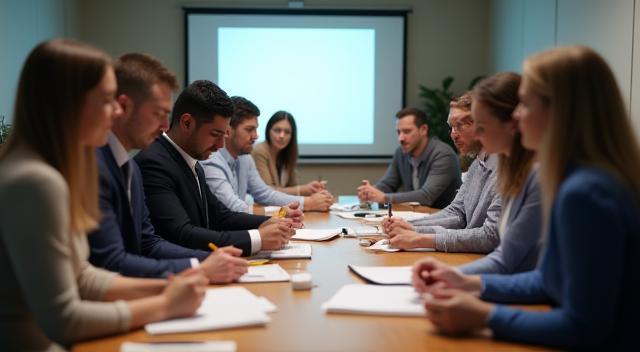 Group of professionals engaged in a training session.